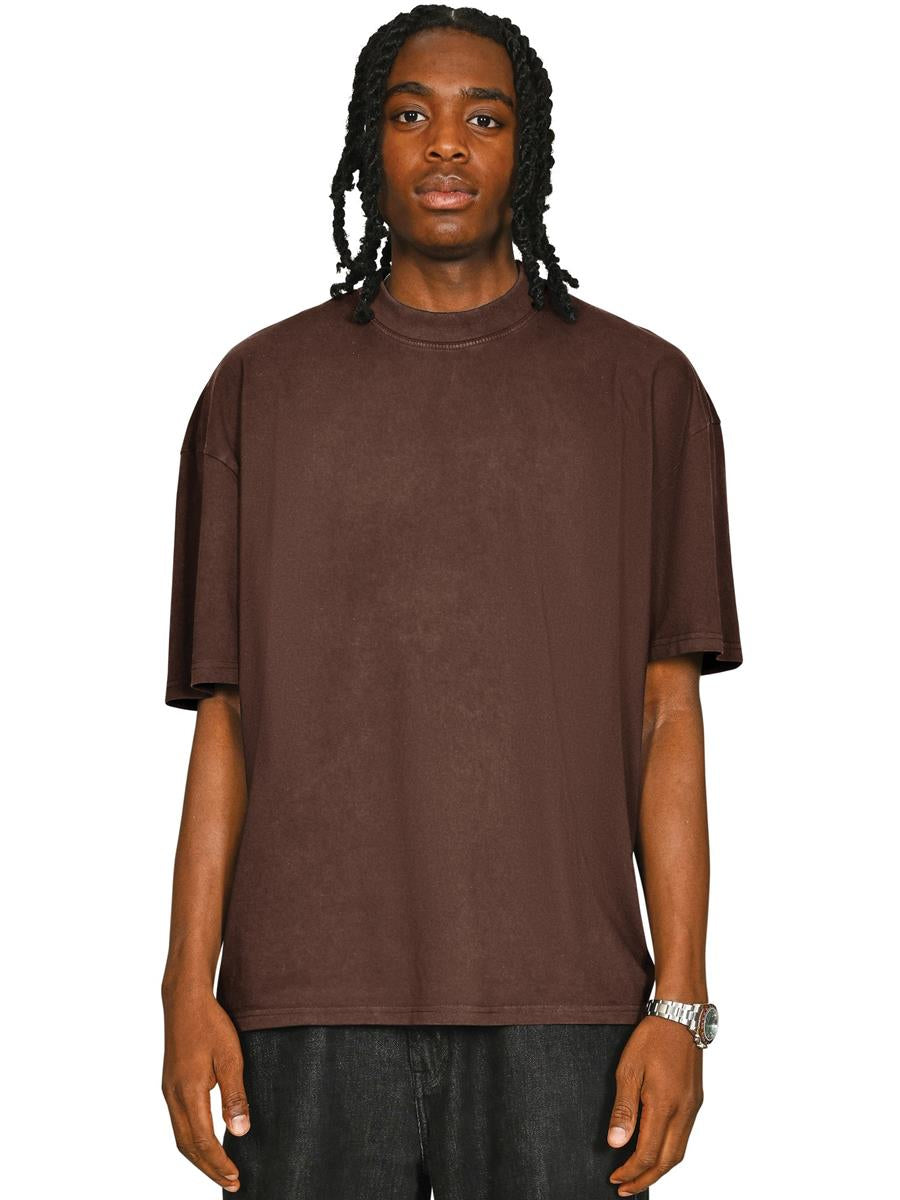 Ringspun Combed 180 Acid Wash Oversize Extended Neck T — Acid Chocolate