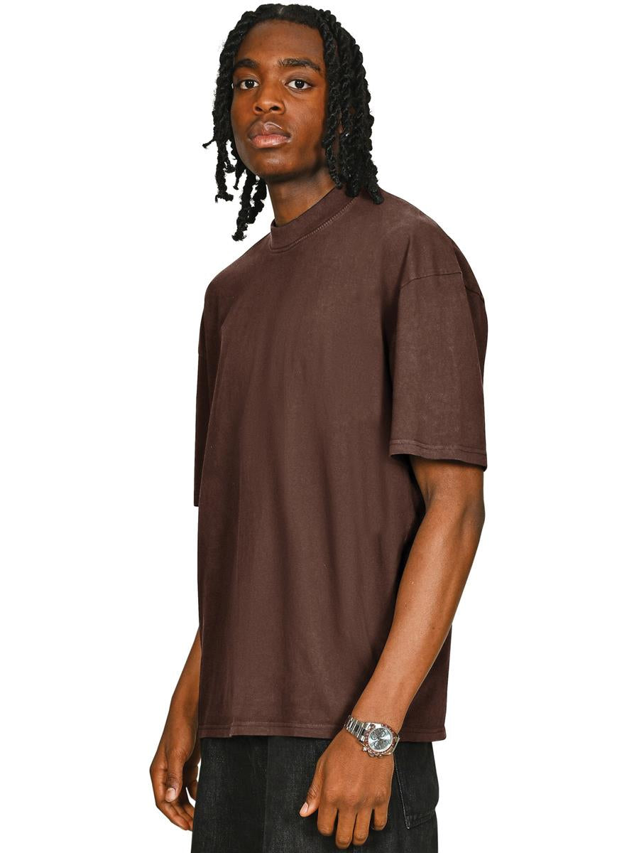 Ringspun Combed 180 Acid Wash Oversize Extended Neck T — Acid Chocolate