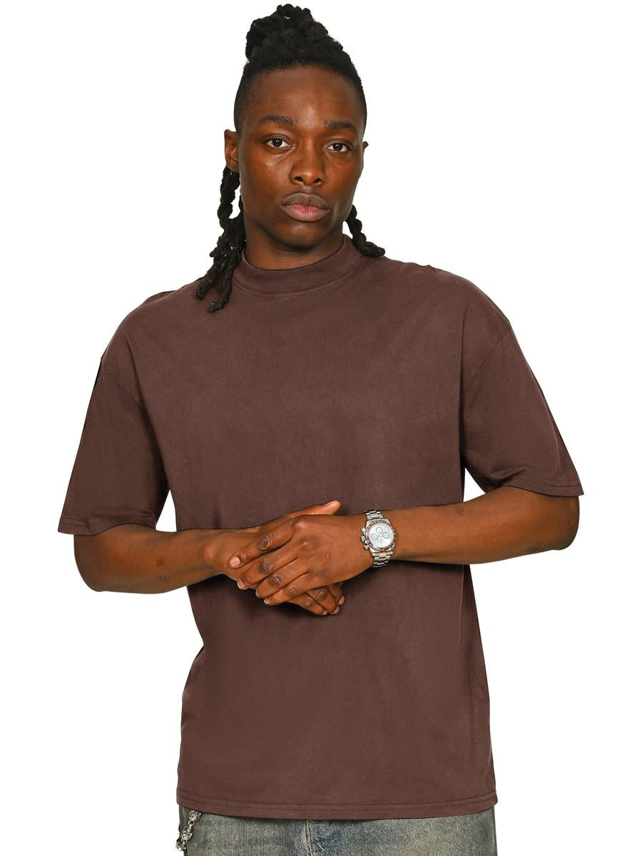 Ringspun Combed 180 Acid Wash Oversize Extended Neck Tall T — Acid Chocolate