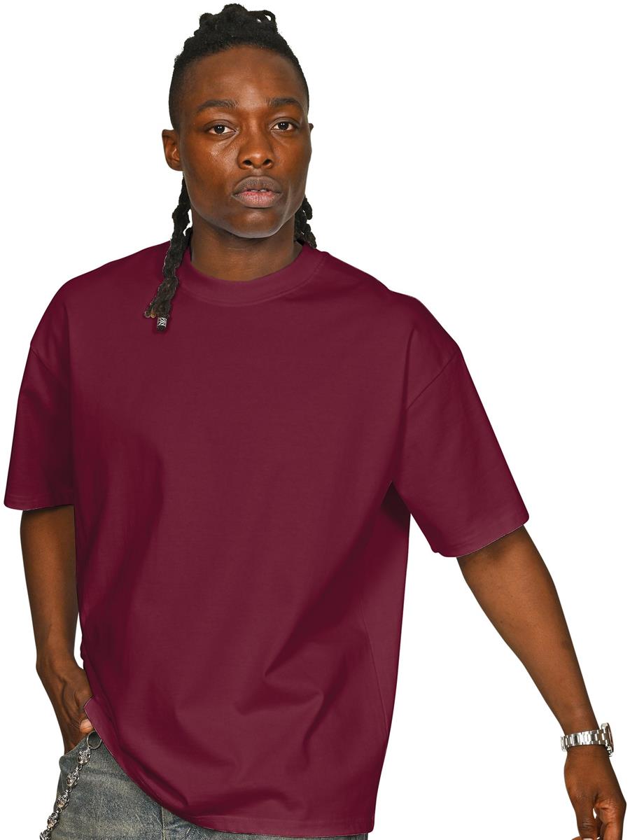 Supreme Organic Combed 350 Oversize Extended Neck T — Burgundy