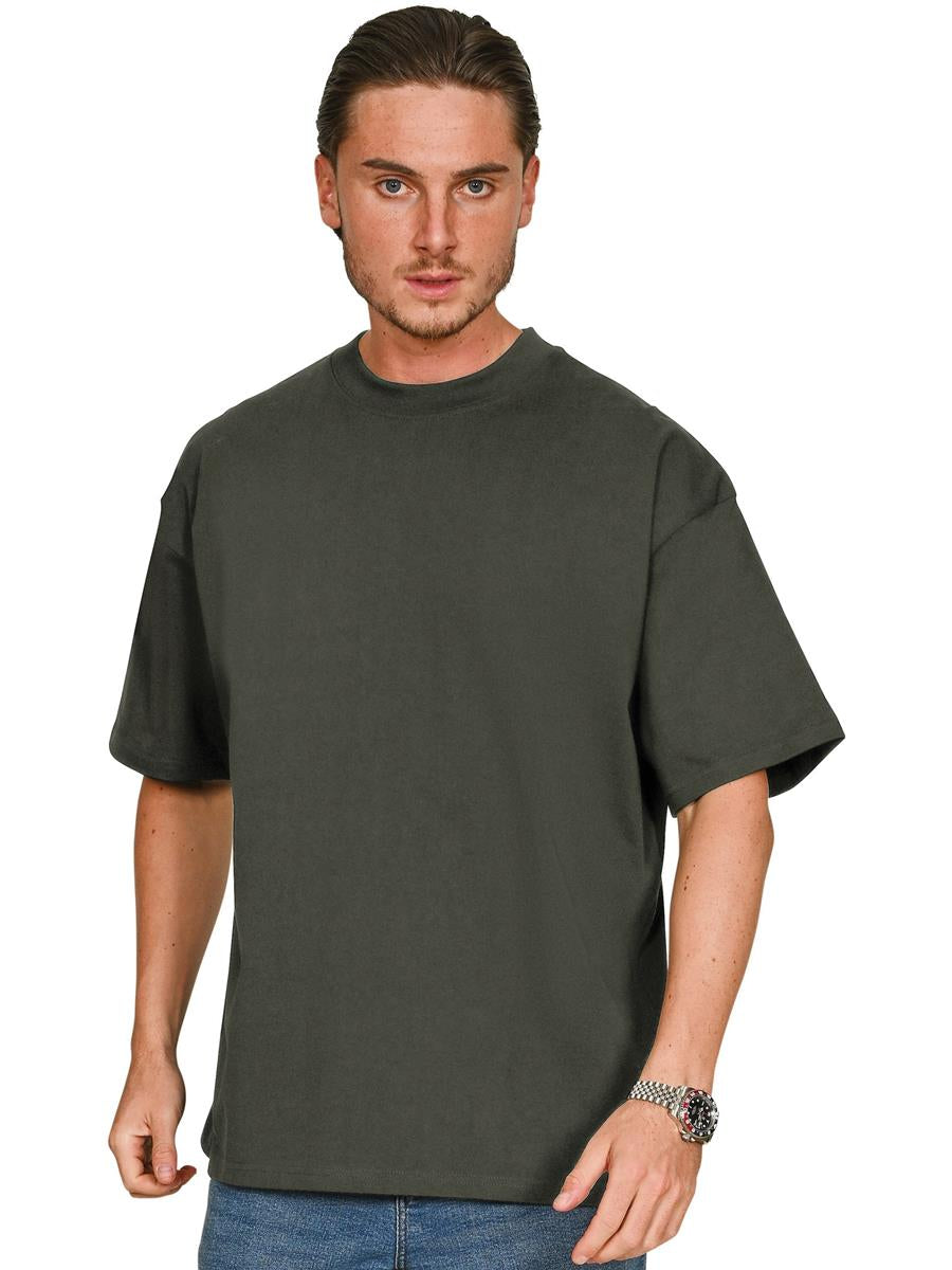Supreme Organic Combed 350 Oversize Extended Neck T — Khaki Olive