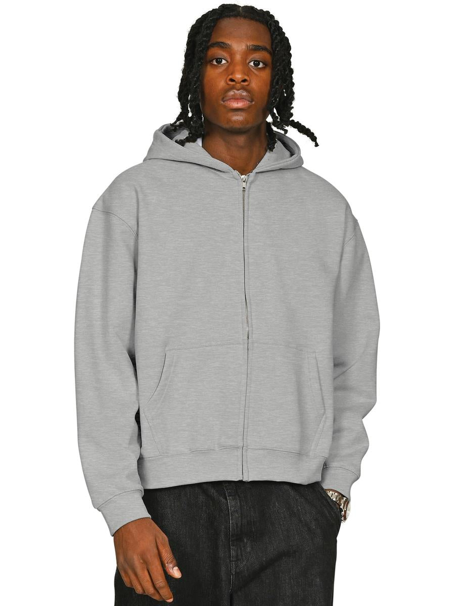 Premium Combed 330 Boxy Oversize Zip Hood Tall — Ash Grey
