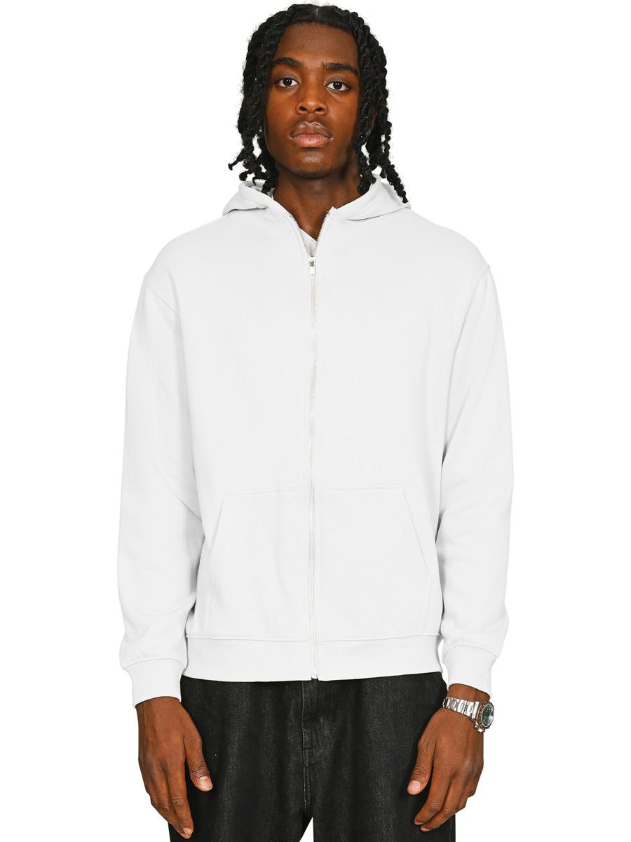 Premium Combed Core 280 Zip Hood — White
