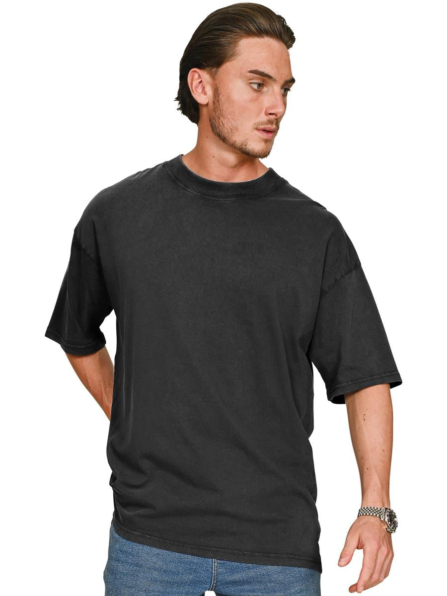 Ringspun Combed 180 Acid Wash Oversize T — Faded Black
