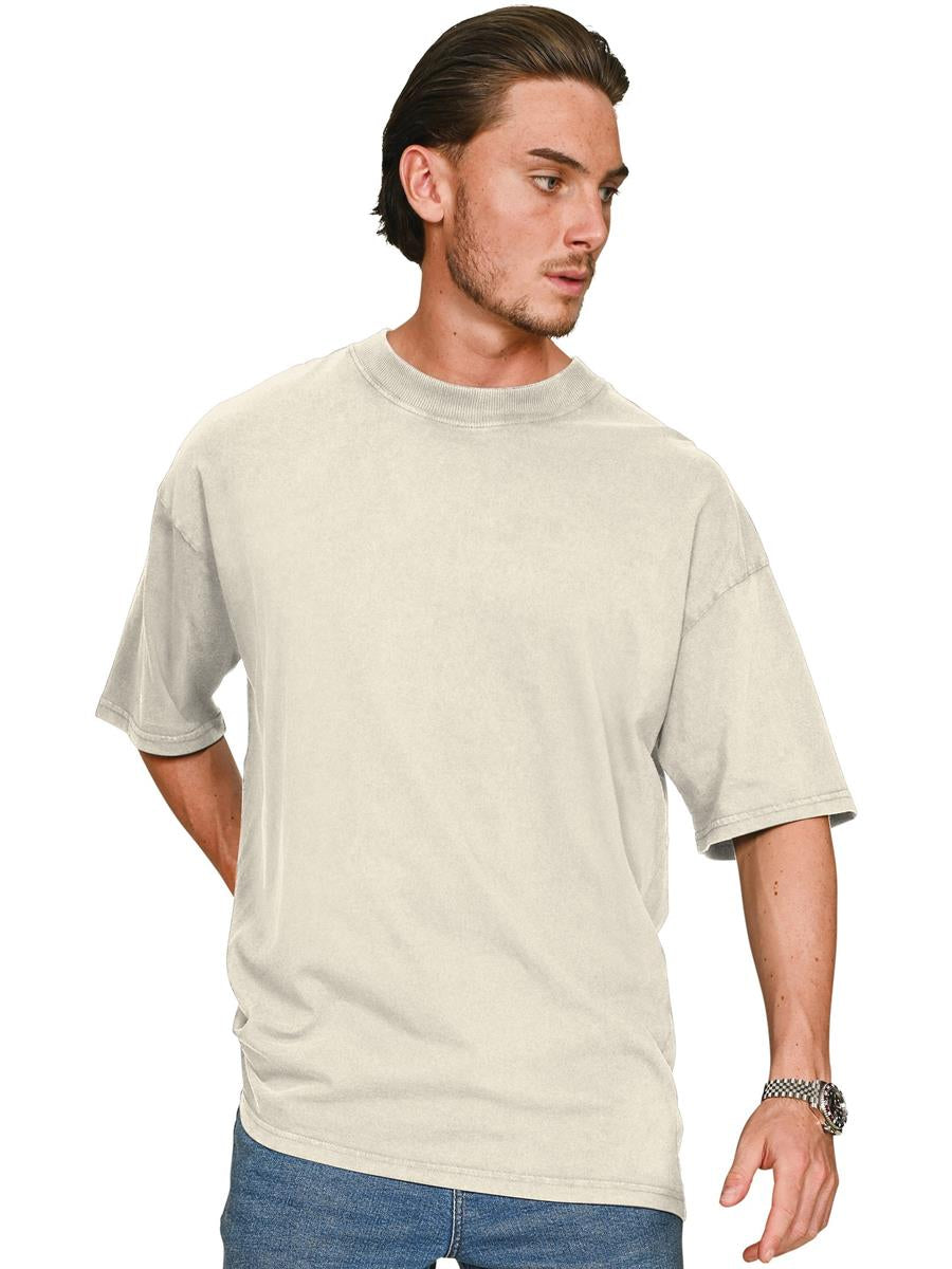 Ringspun Combed 180 Acid Wash Oversize T — Faded Ecru