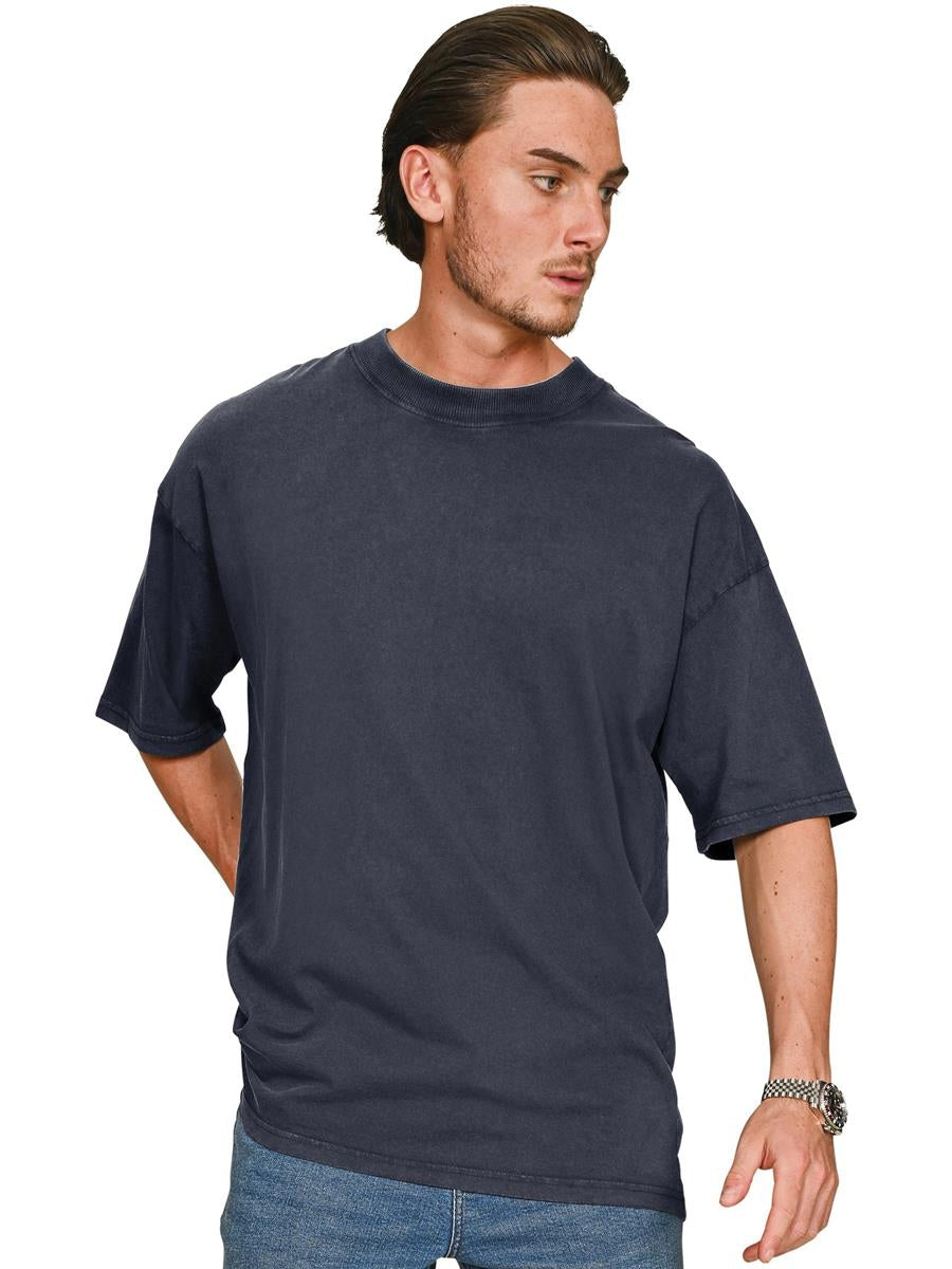 Ringspun Combed 180 Acid Wash Oversize T — Faded Navy