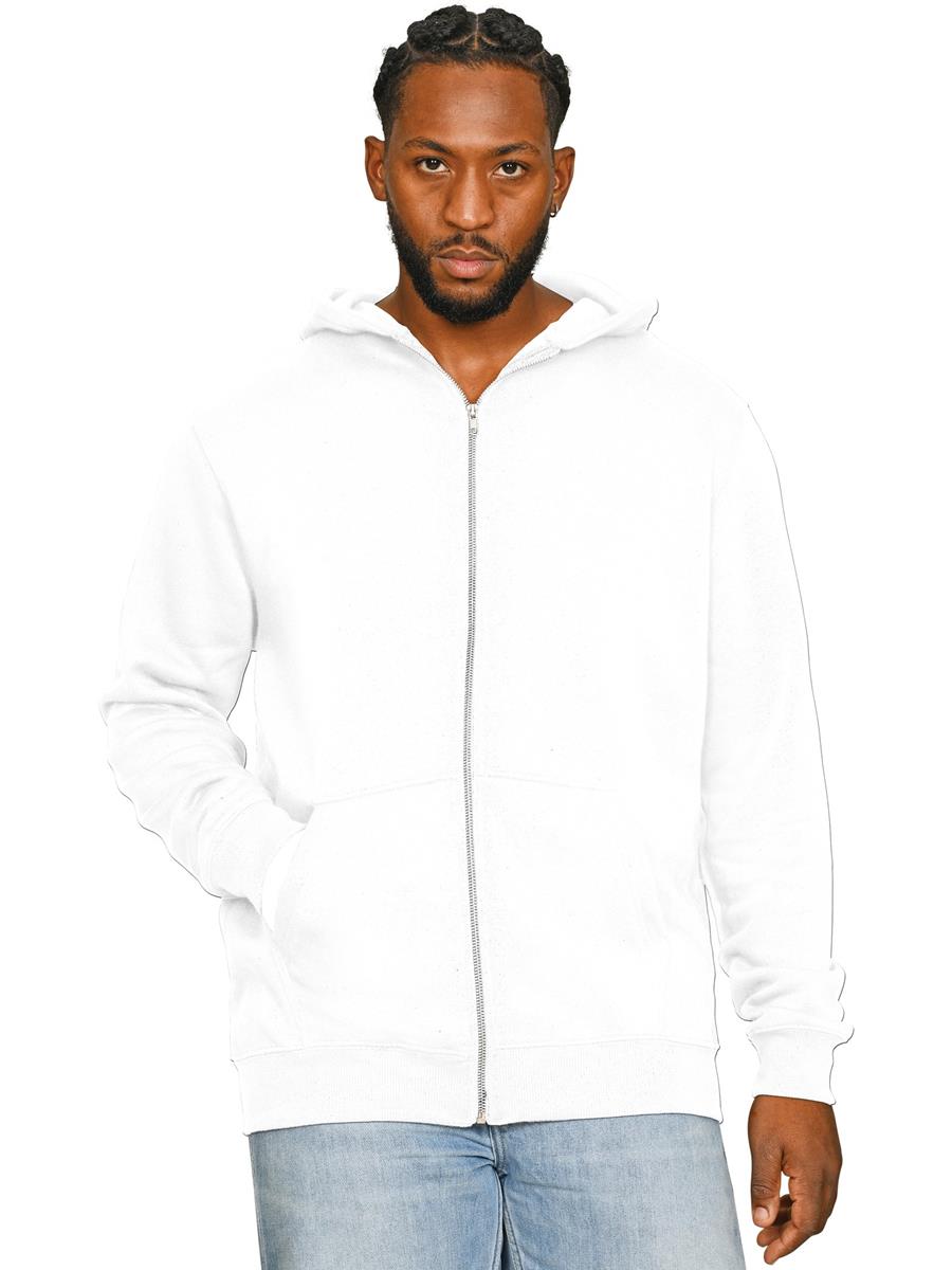 Premium Combed Core 280 Zip Hood Tall — White