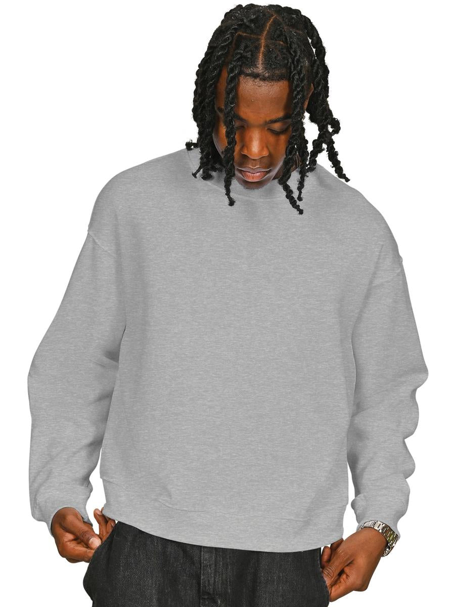 Premium Combed 280 Boxy Oversize Extended Neck Sweat — Ash Grey