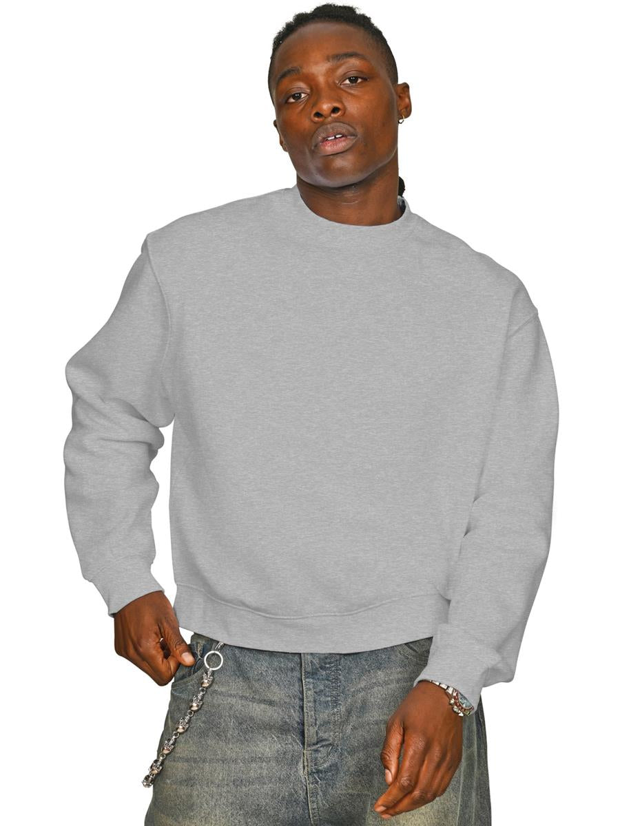 Premium Combed 330 Boxy Oversized Extended Neck Sweat — Ash Grey