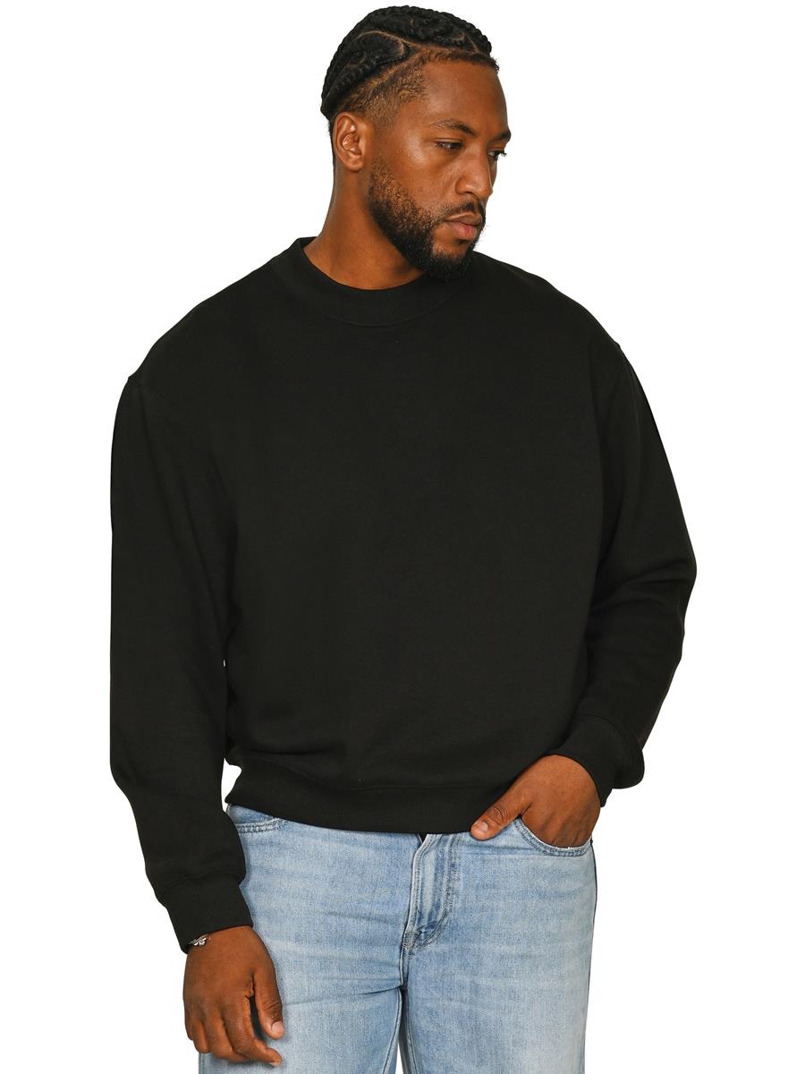 Premium Combed 330 Boxy Oversized Extended Neck Sweat Tall — Black