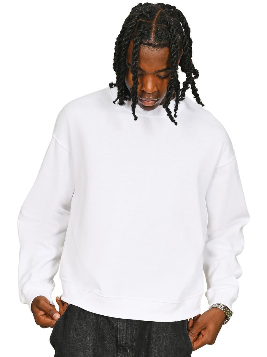 Premium Combed 330 Boxy Oversized Extended Neck Sweat Tall — White
