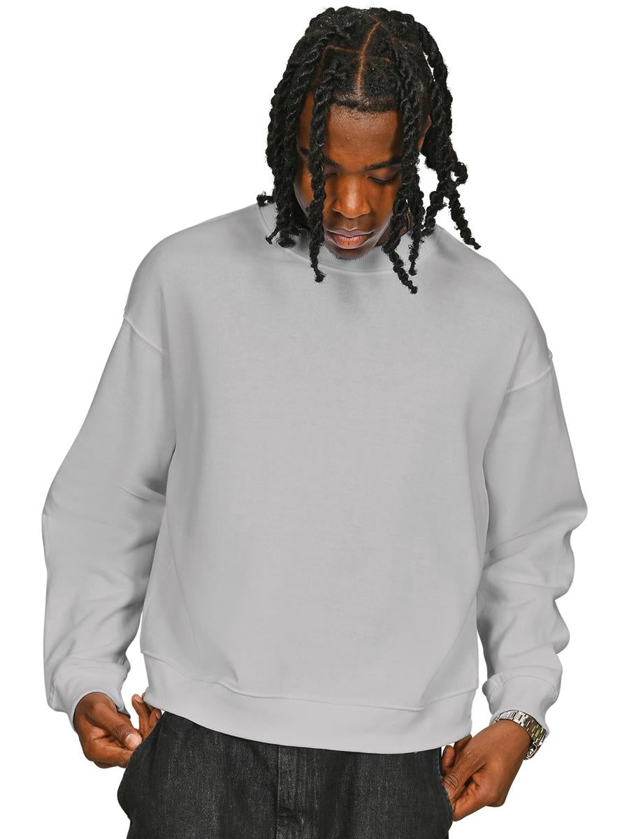 Premium Combed 330 Boxy Oversized Extended Neck Sweat Tall — Lunar Grey