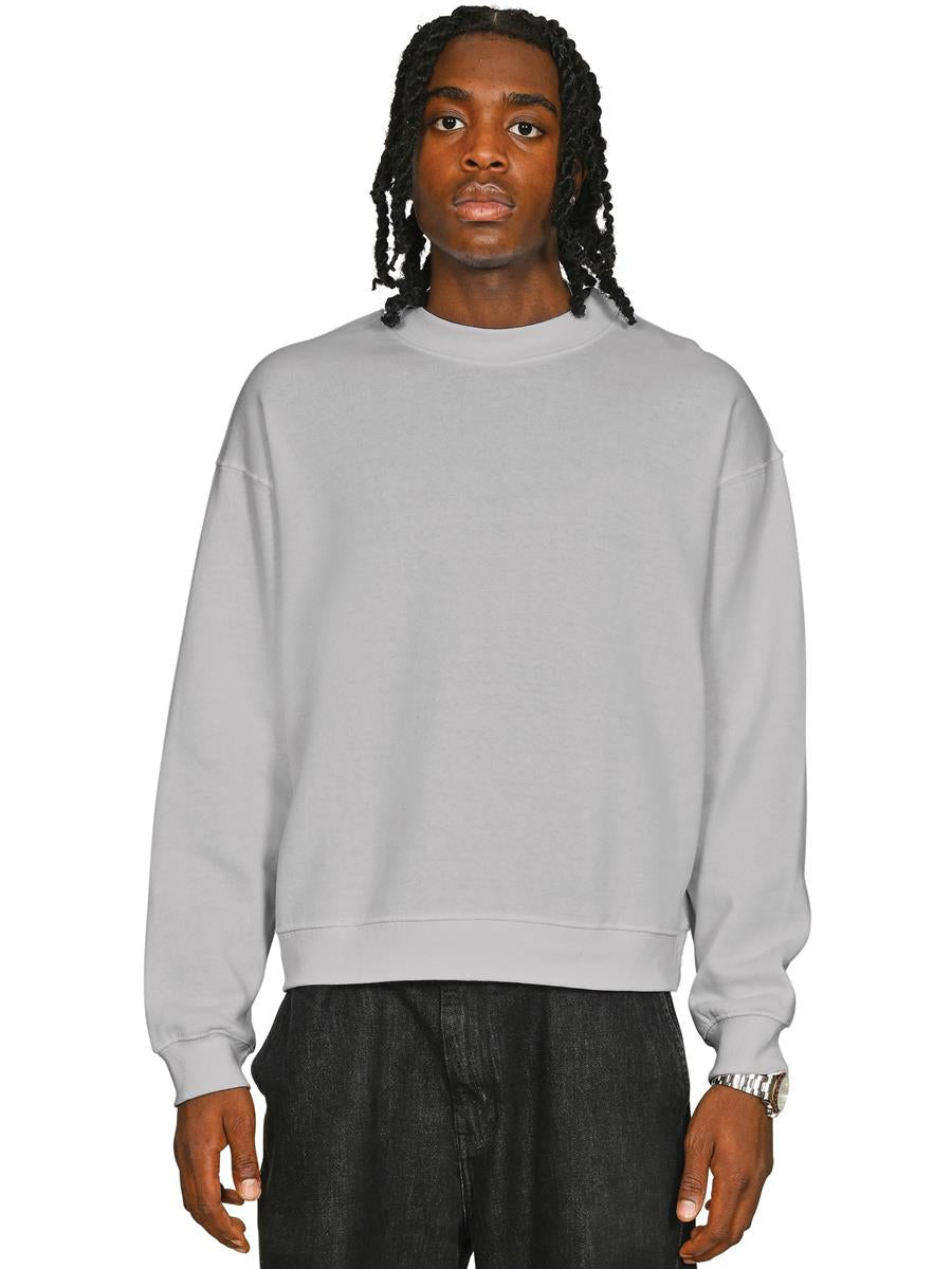 Premium Combed 330 Boxy Oversized Extended Neck Sweat Tall — Lunar Grey