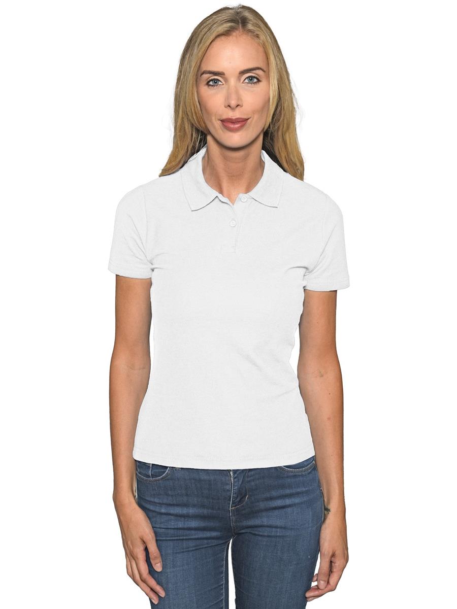 Pique Polo 190gm Ladies — White