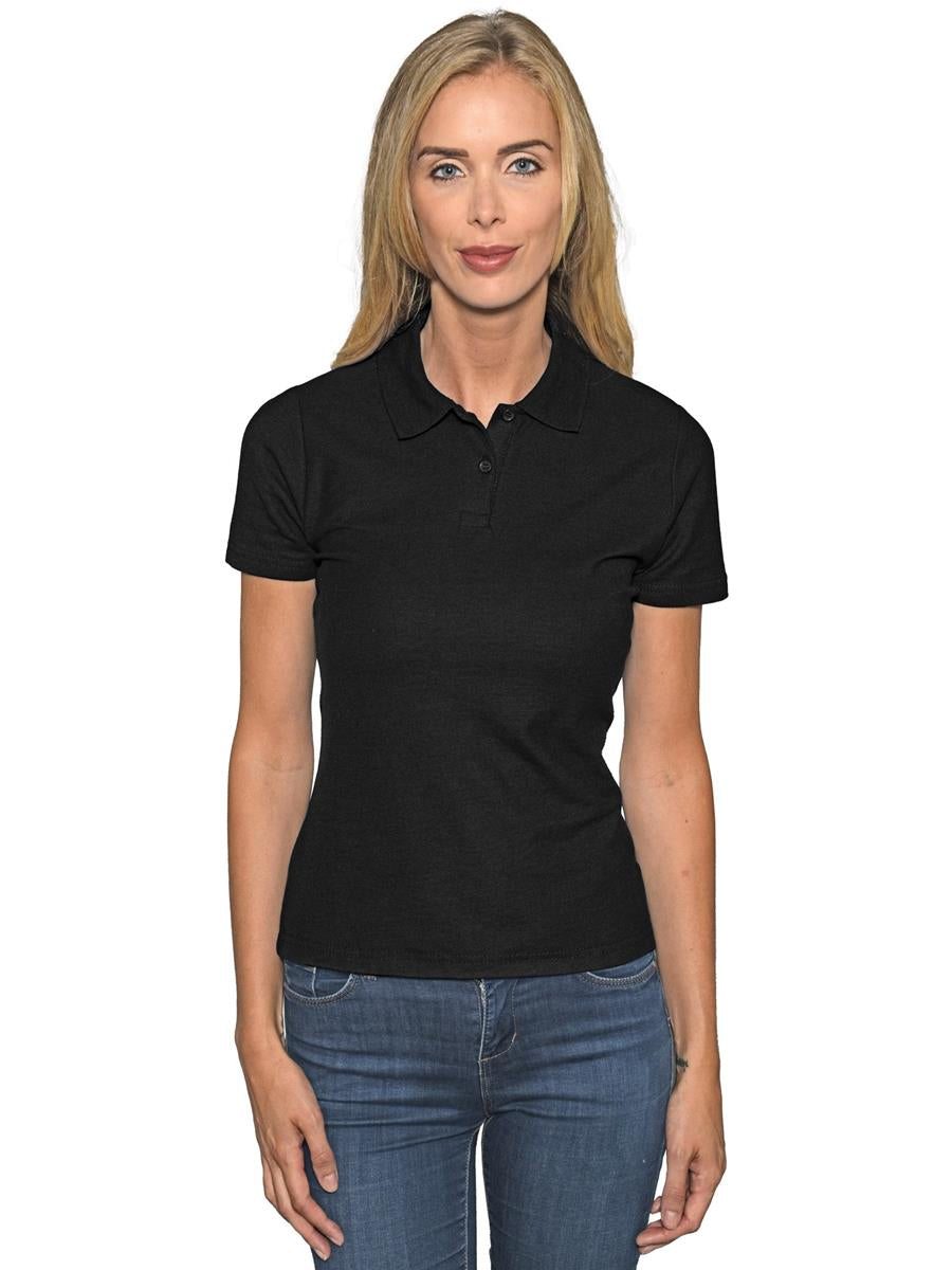 Pique Polo 190gm Ladies — Black