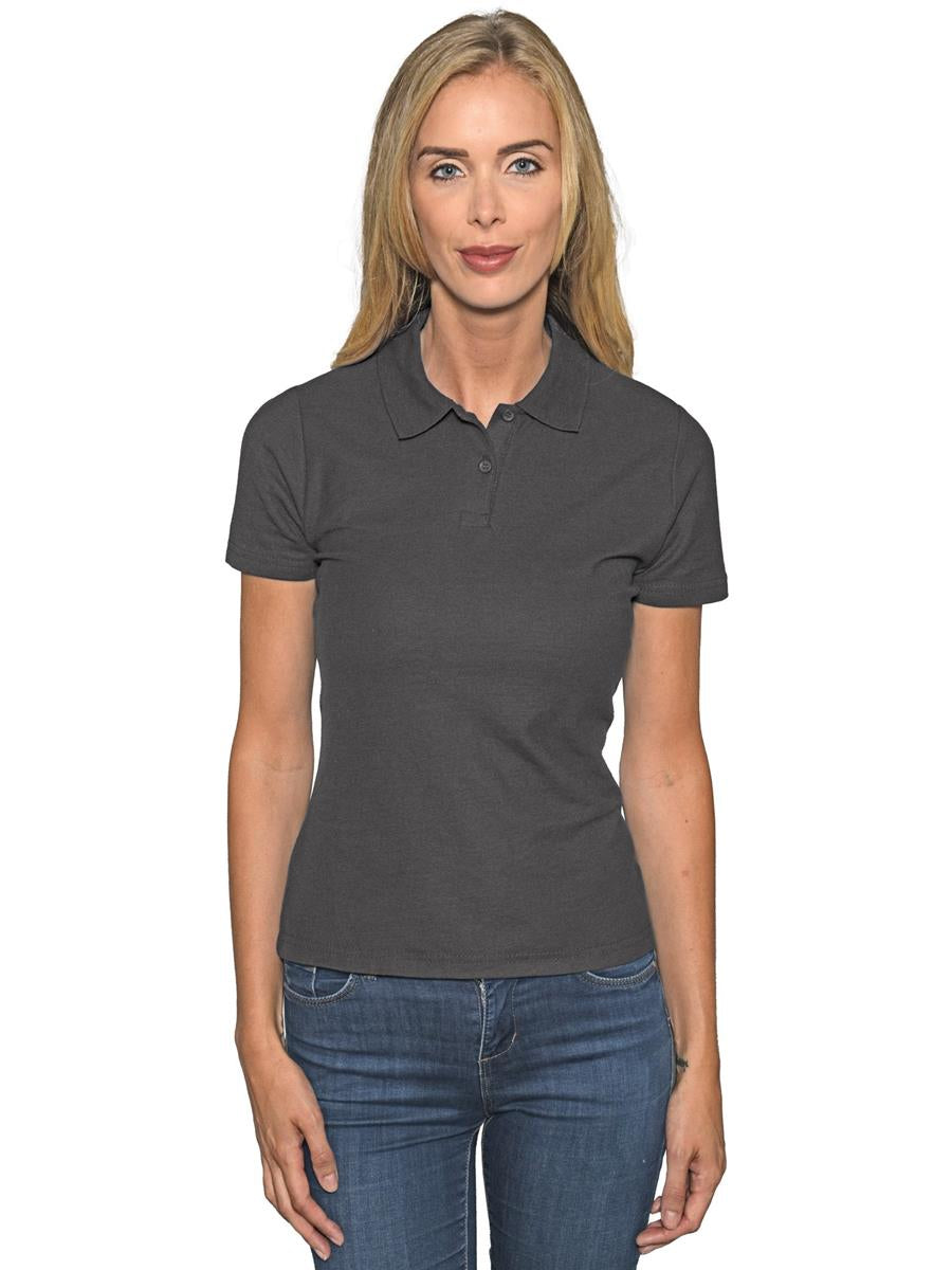 Pique Polo 190gm Ladies — Charcoal