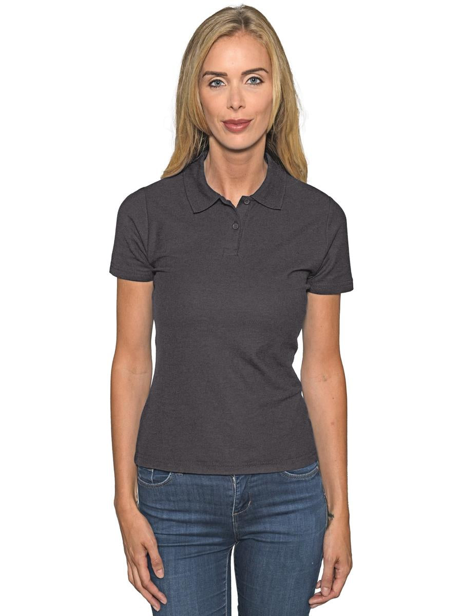 Pique Polo 190gm Ladies — Dk Heather