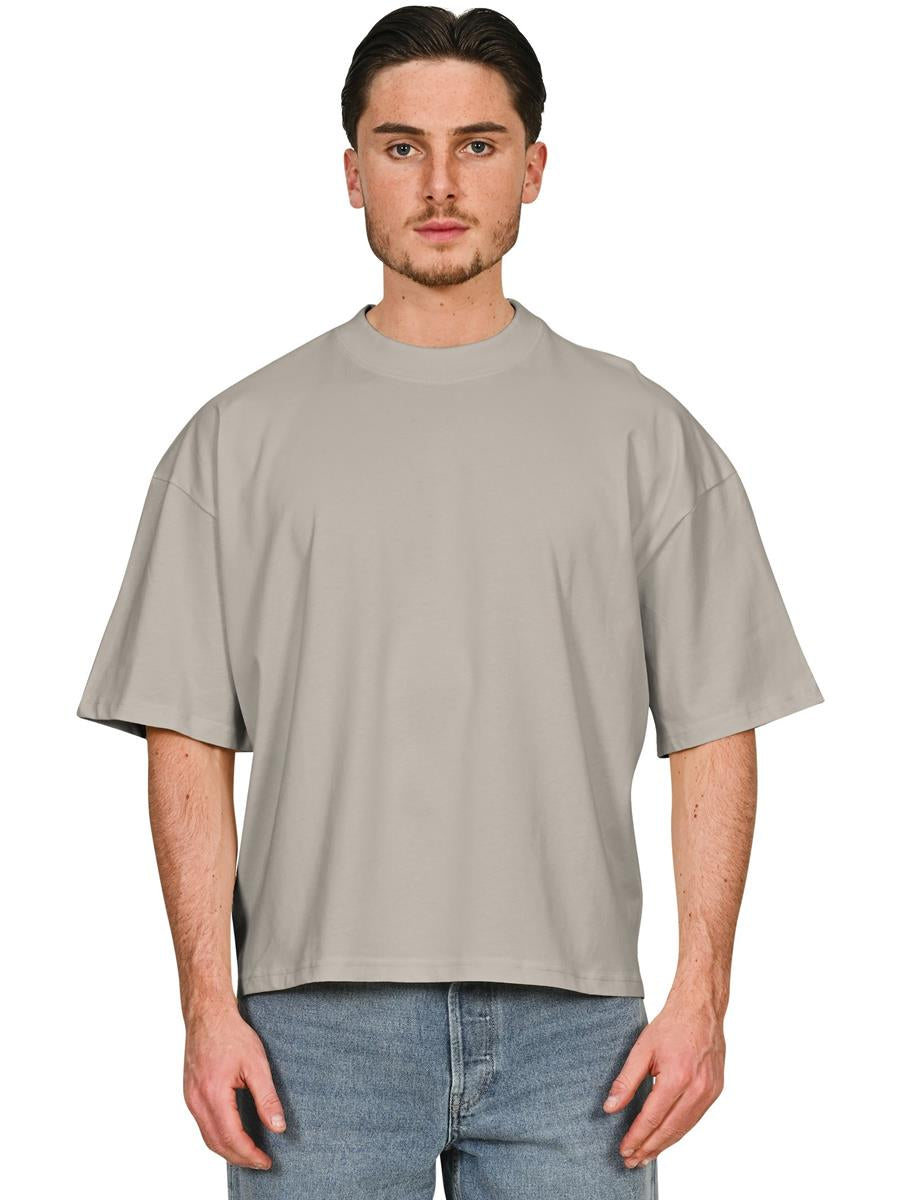 Ringspun Combed 220 Boxy Oversize Extended Neck T — Stone