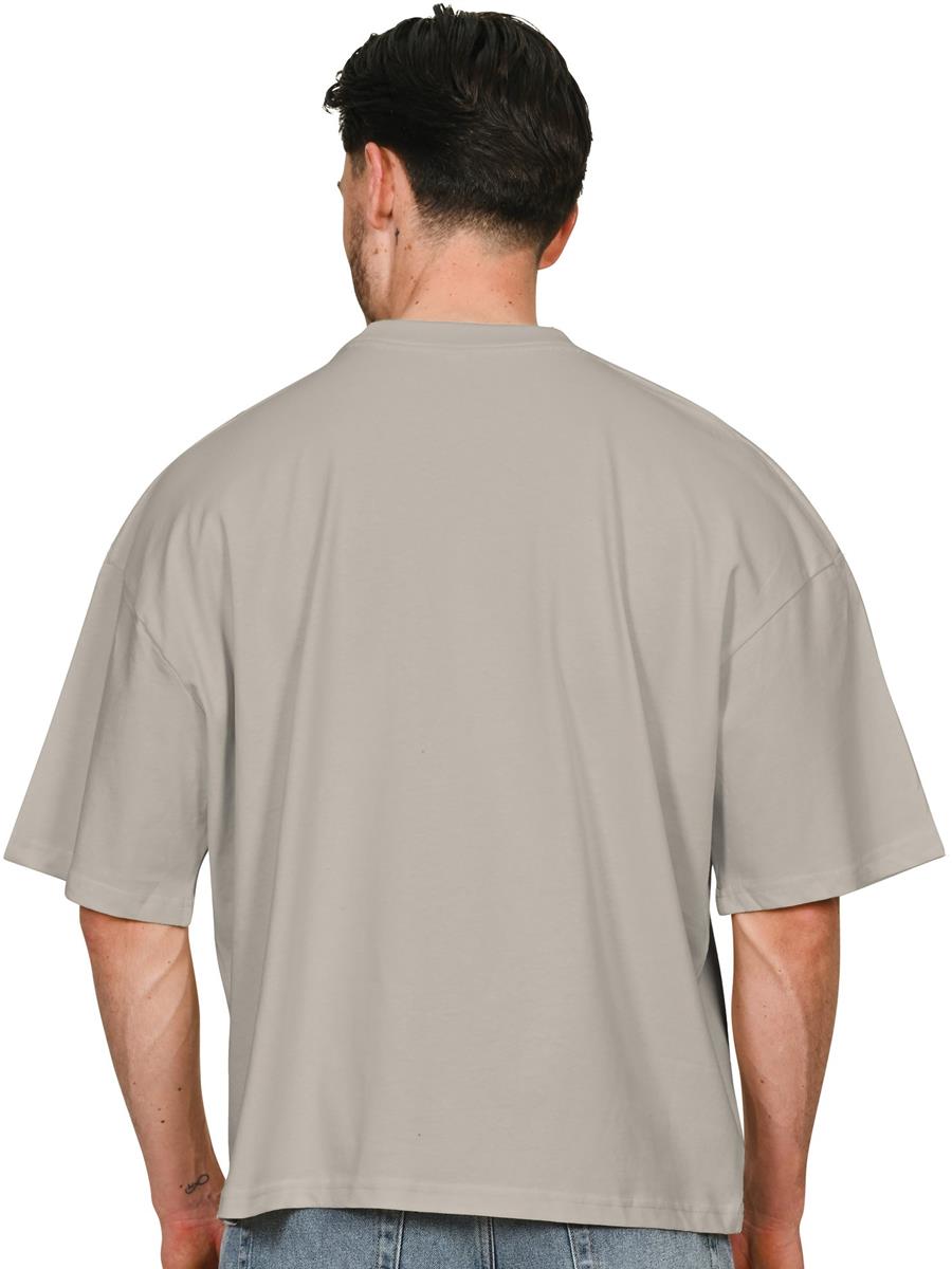 Ringspun Combed 220 Boxy Oversize Extended Neck T — Stone
