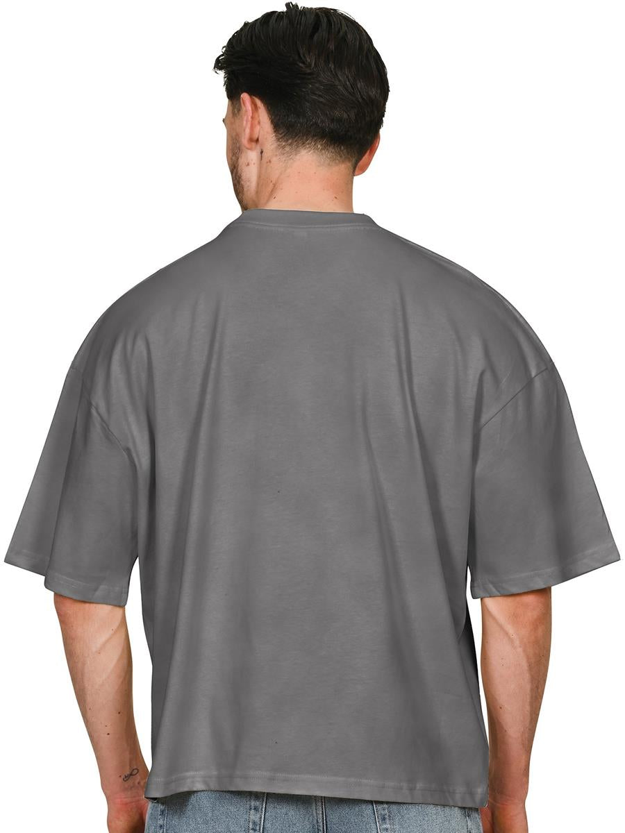 Ringspun Combed 220 Acid Wash Boxy Oversize Extended Neck T — Acid Charcoal