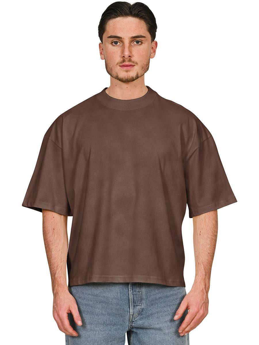 Ringspun Combed 220 Acid Wash Boxy Oversize Extended Neck T — Acid Chocolate