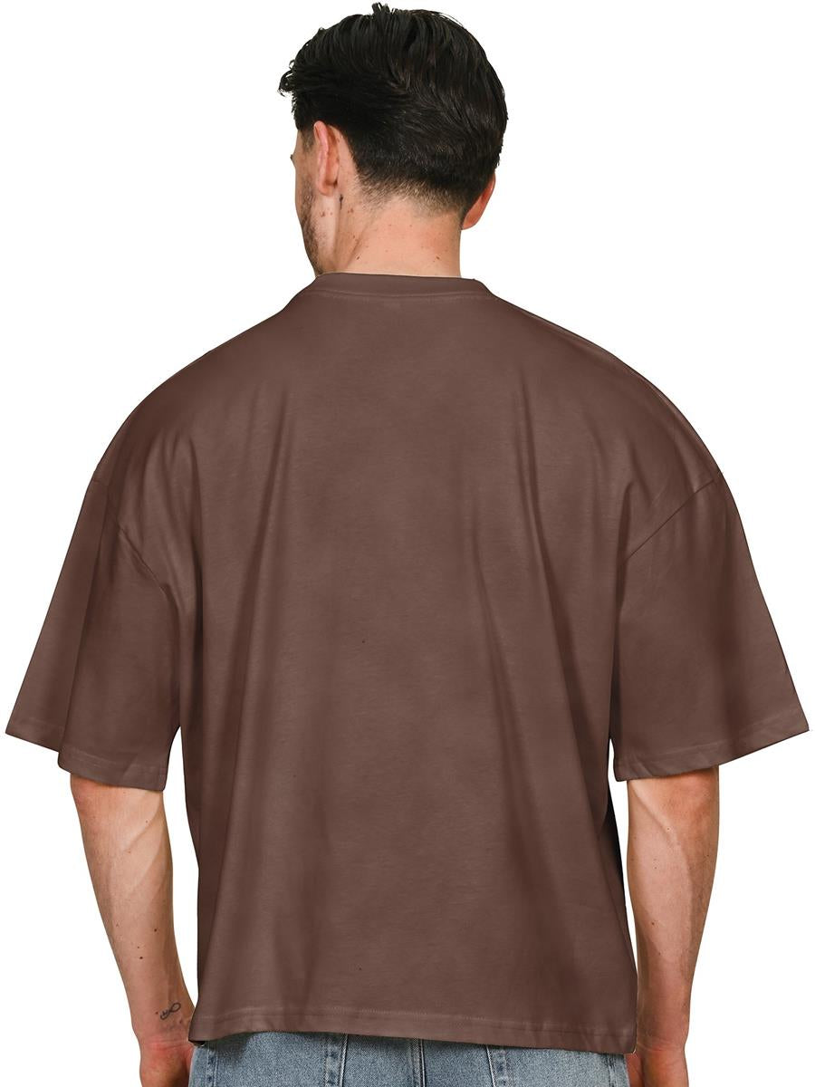 Ringspun Combed 220 Acid Wash Boxy Oversize Extended Neck T — Acid Chocolate