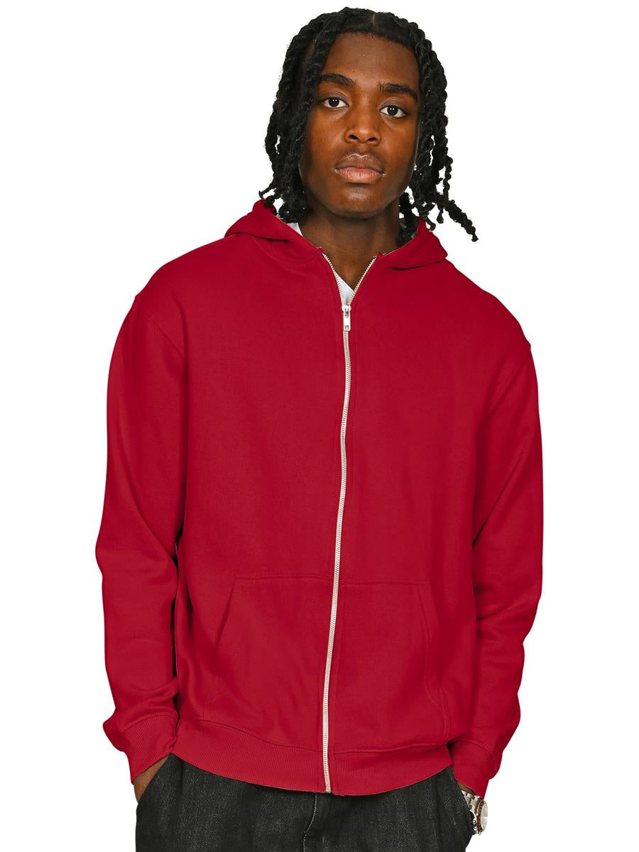 Premium Combed Core 280 Zip Hood — Red