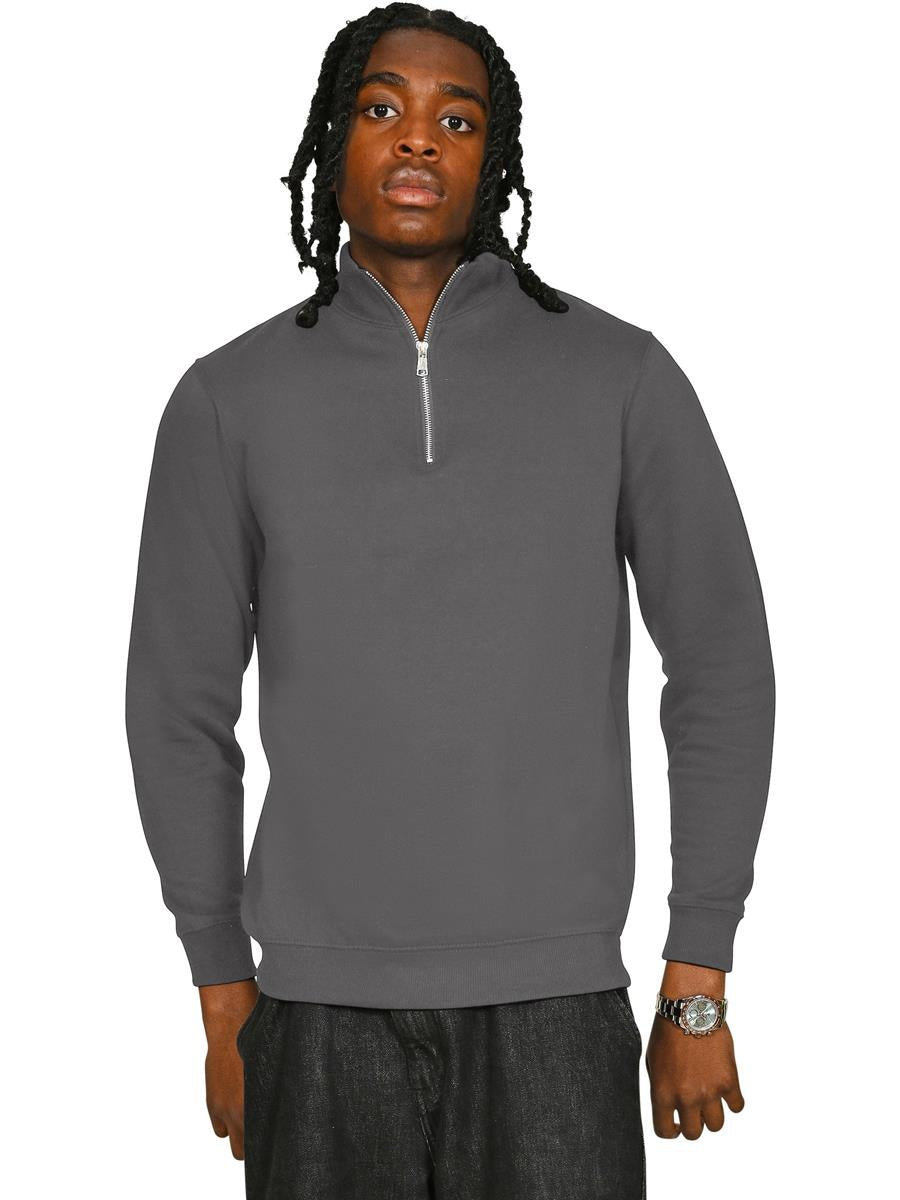 Ringspun Combed 280 Core Quarter Zip Sweat — Charcoal