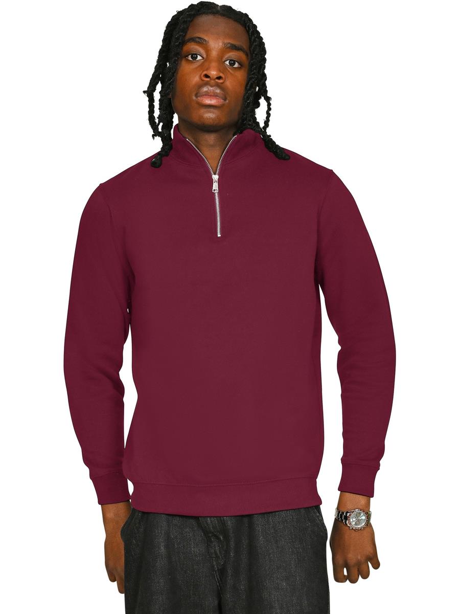 Ringspun Combed 280 Core Quarter Zip Sweat — Burgundy