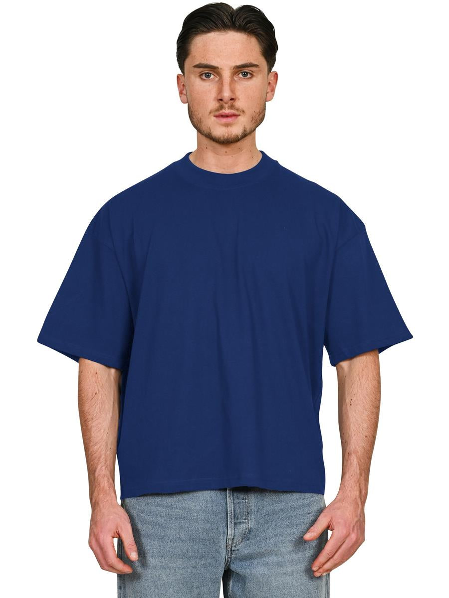 Ringspun Combed 220 Boxy Oversize Extended Neck T — Cobalt