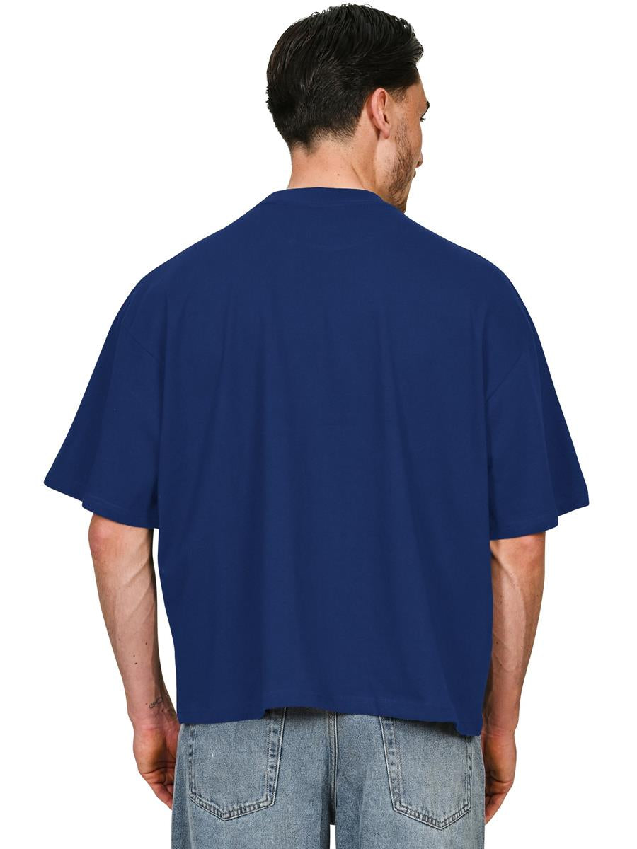 Ringspun Combed 220 Boxy Oversize Extended Neck T — Cobalt