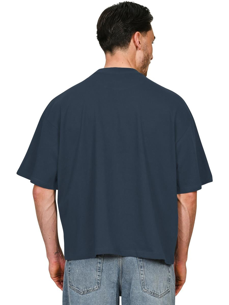 Ringspun Combed 220 Boxy Oversize Extended Neck T — Petrol Blue