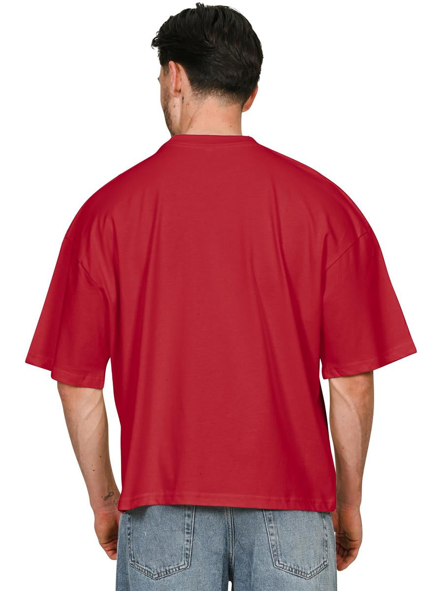 Ringspun Combed 220 Boxy Oversize Extended Neck T — Red
