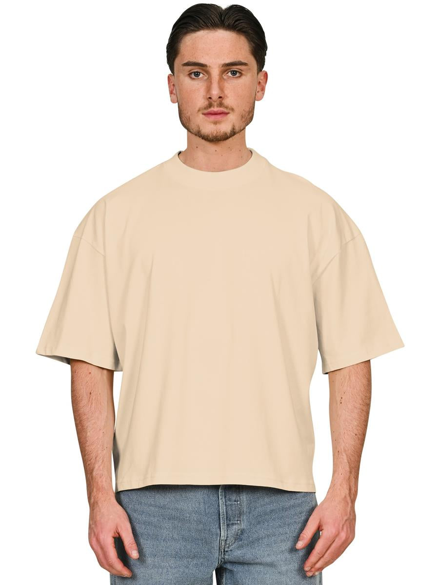 Ringspun Combed 220 Boxy Oversize Extended Neck T — Sand