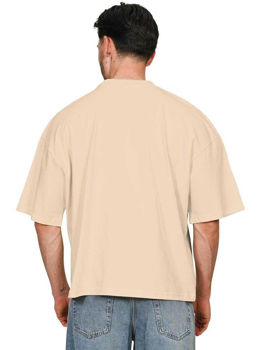 Ringspun Combed 220 Boxy Oversize Extended Neck T — Sand
