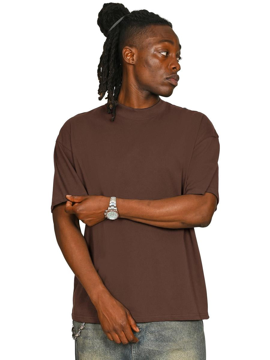 Ringspun Combed 180 Oversize Extended Neck T — Chocolate