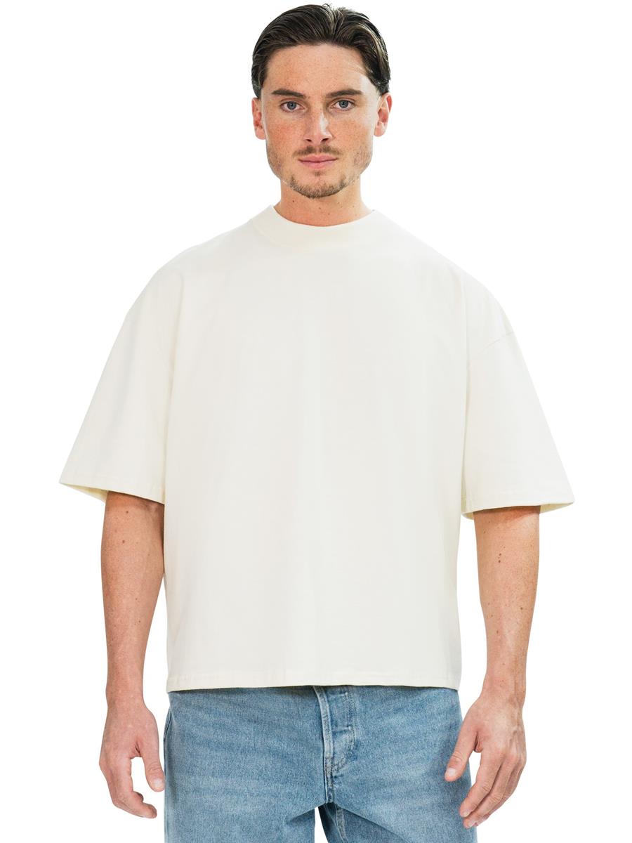 Ringspun Combed 220 Boxy Oversize Extended Neck T — Ecru