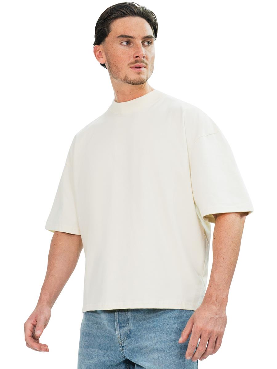 Ringspun Combed 220 Boxy Oversize Extended Neck T — Ecru