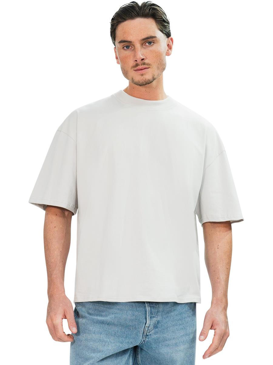 Ringspun Combed 220 Boxy Oversize Extended Neck T — Lunar Grey