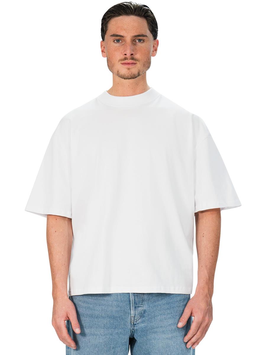 Ringspun Combed 220 Boxy Oversize Extended Neck T — White