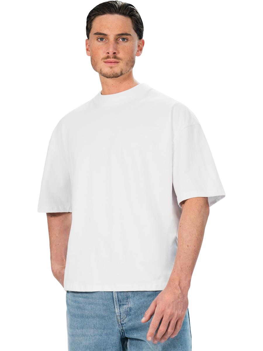 Ringspun Combed 220 Boxy Oversize Extended Neck T — White