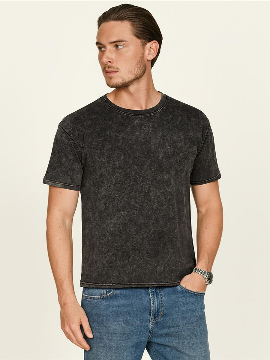 Ringspun Combed 180 Acid Wash Shrunken T — Acid Black