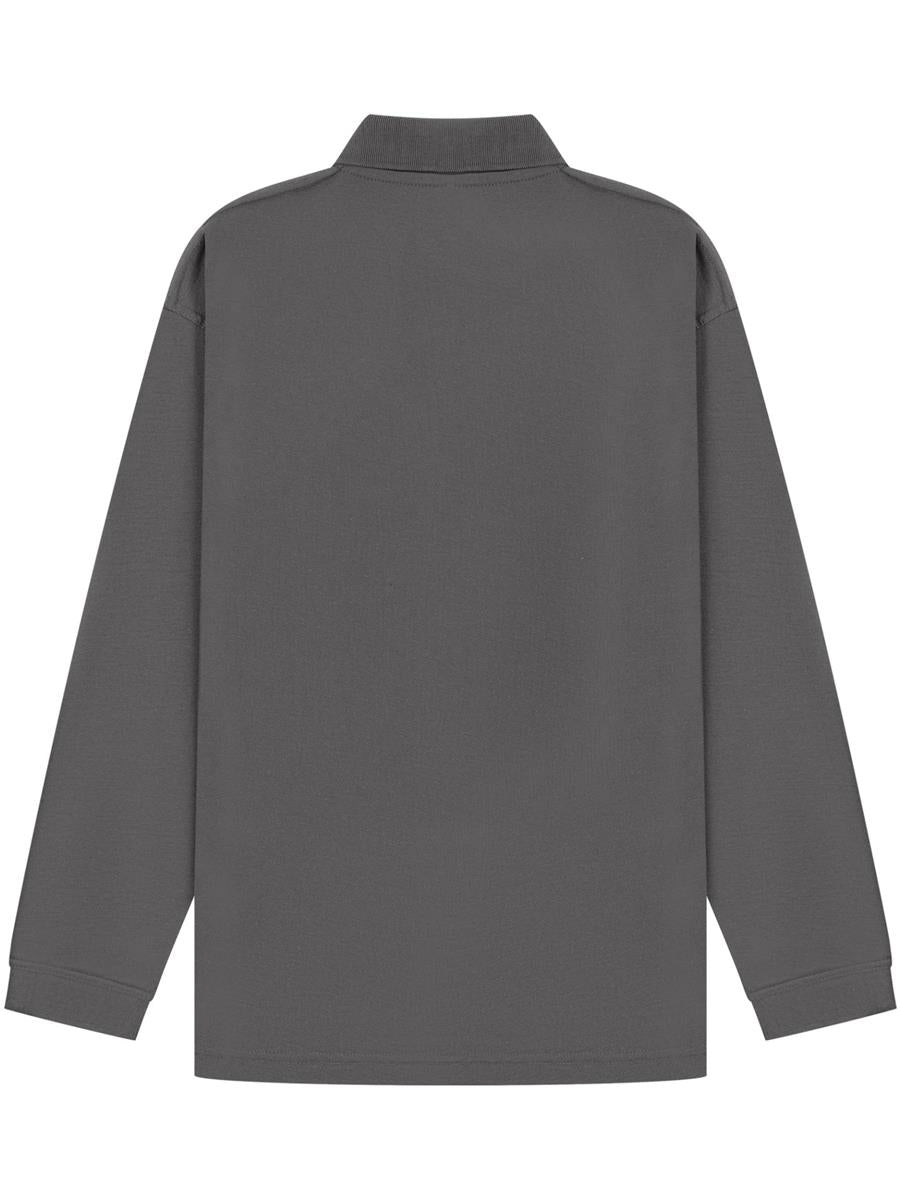 Long Sleeve Polo 190gm — Charcoal