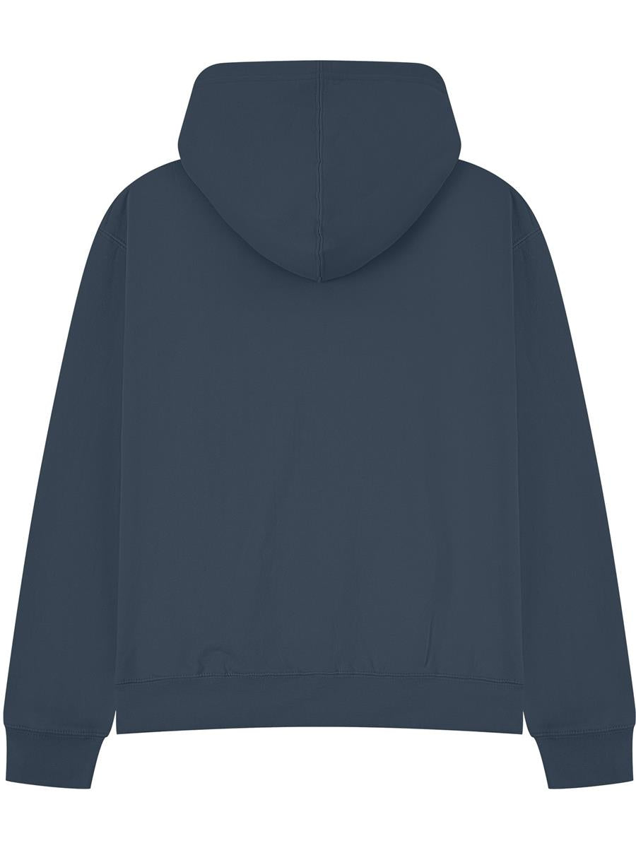 Premium Combed 450 Boxy Oversize Zip Hood — Petrol Blue
