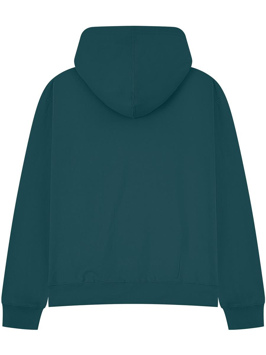 Premium Combed 450 Boxy Oversize Zip Hood — Deep Teal