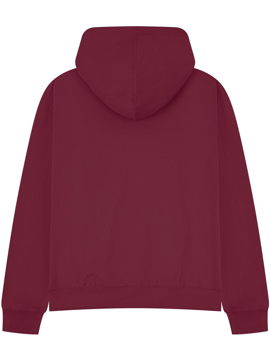 Premium Combed 450 Boxy Oversize Zip Hood — Burgundy