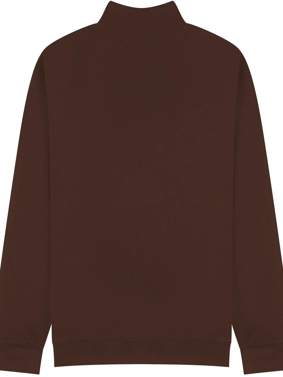 Ringspun Combed 280 Core Quarter Zip Sweat — Chocolate