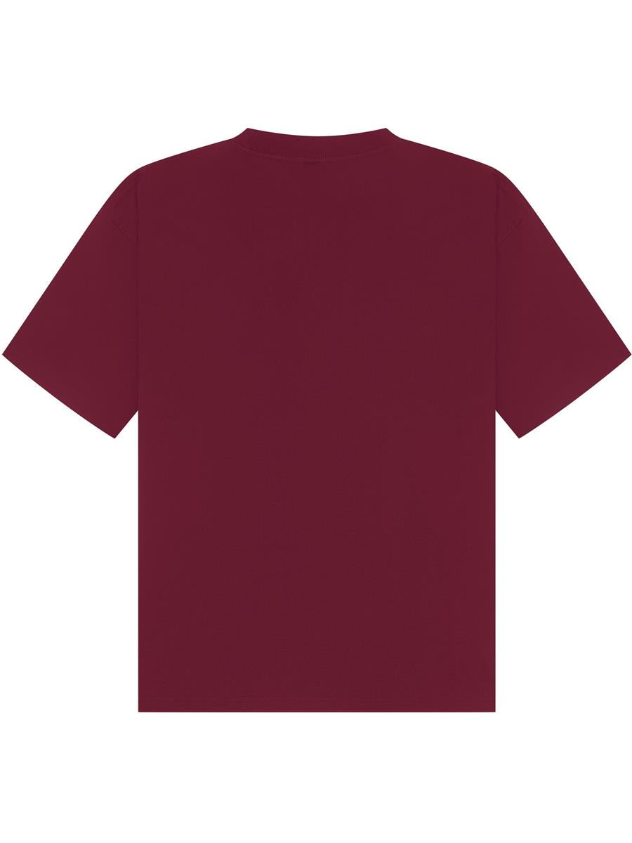 Ringspun Combed 220 Boxy Oversize Extended Neck T — Burgundy