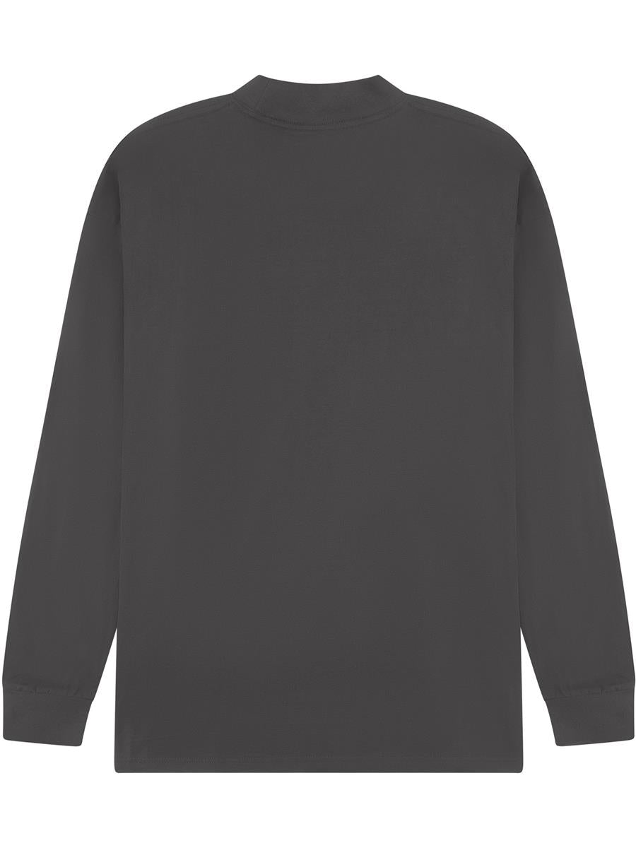 Ringspun Combed 180 Oversize Extended Neck Long Sleeve T — Charcoal