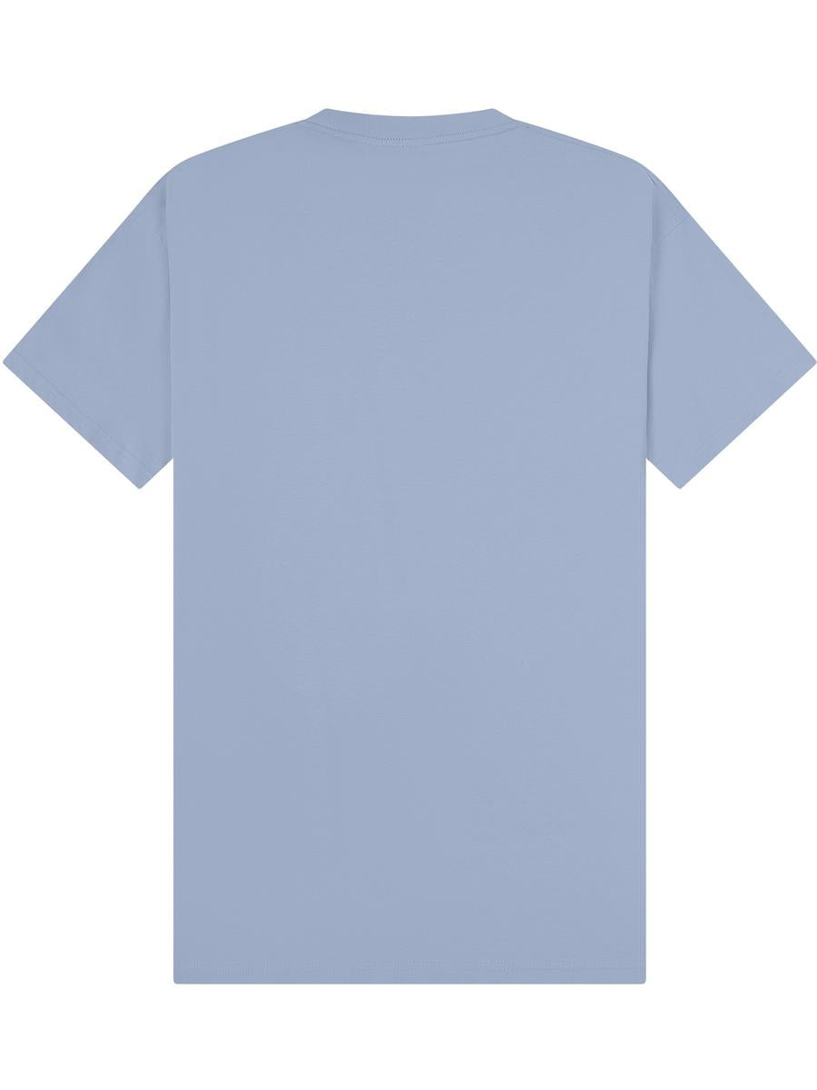 Ringspun Combed 220 Oversize Extended Neck T — Pastel Blue